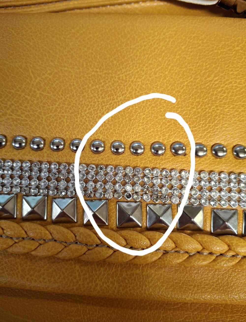 Yellow Studded Crossbody Shoulder Bag Mustard Color NEW - Picture 8 of 13